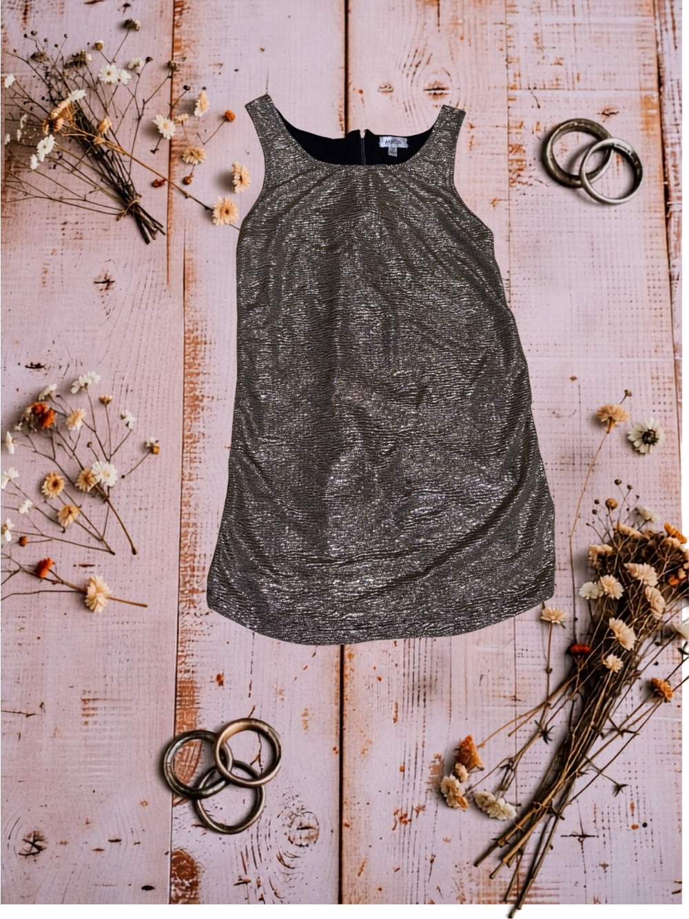 Metallic Sparkle Tank Top - Gold by